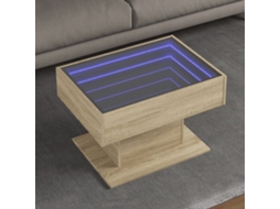 Vidaxl Mesa De Centro C/ Leds 70x50x45 Cm Derivados De Madeira
