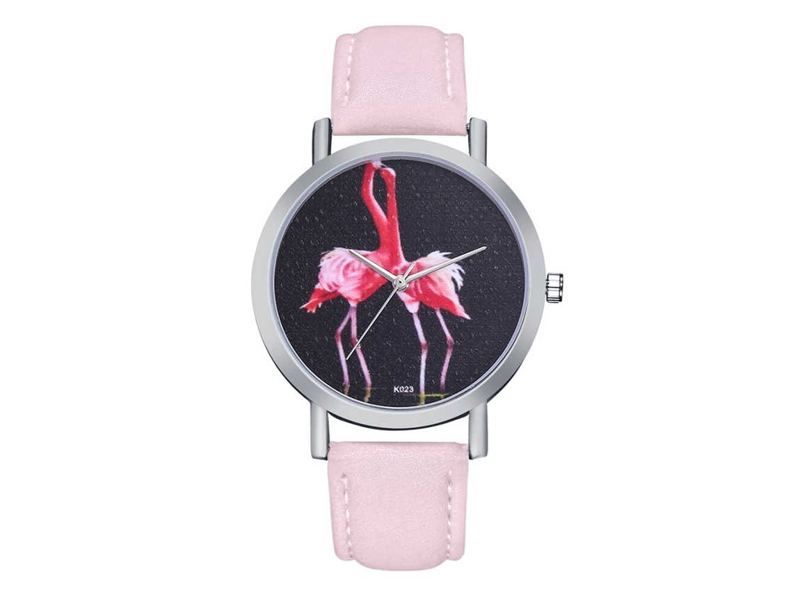 Relógio de casal New Star Sky Quartz com pulseira de couro (rosa)