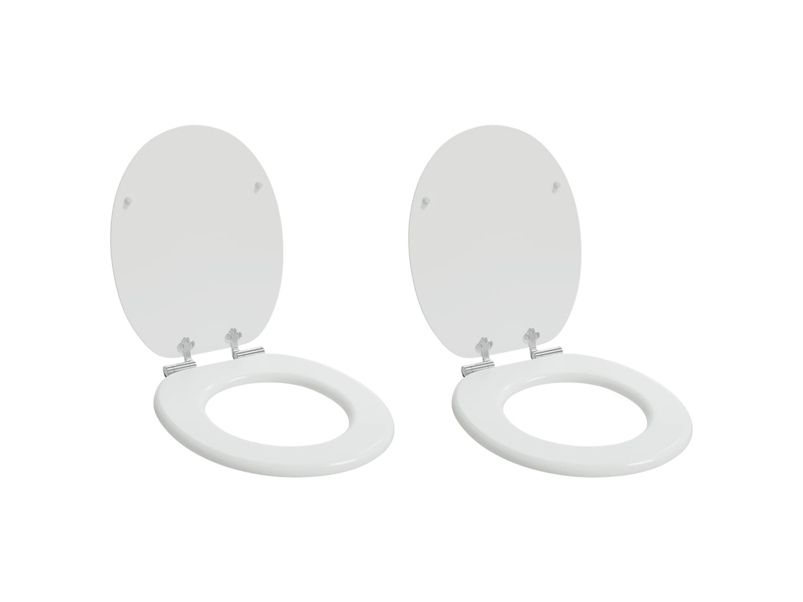 Vidaxl Assento De Sanitário Com Fechamento Suave 2 Unid. Branco