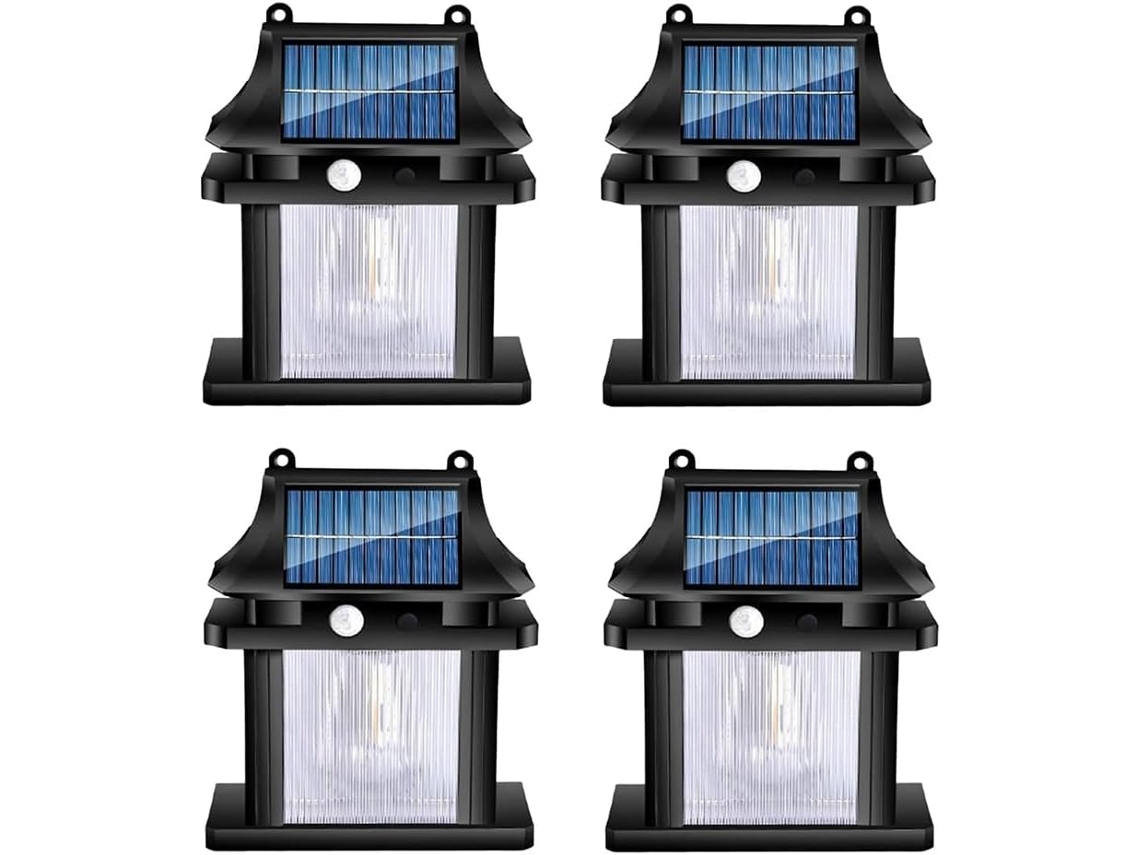 Conjunto De 4 Luminárias Solares Led Para Jardim Externo, Impermeáveis E Ideais Para Quintal Gokoco
