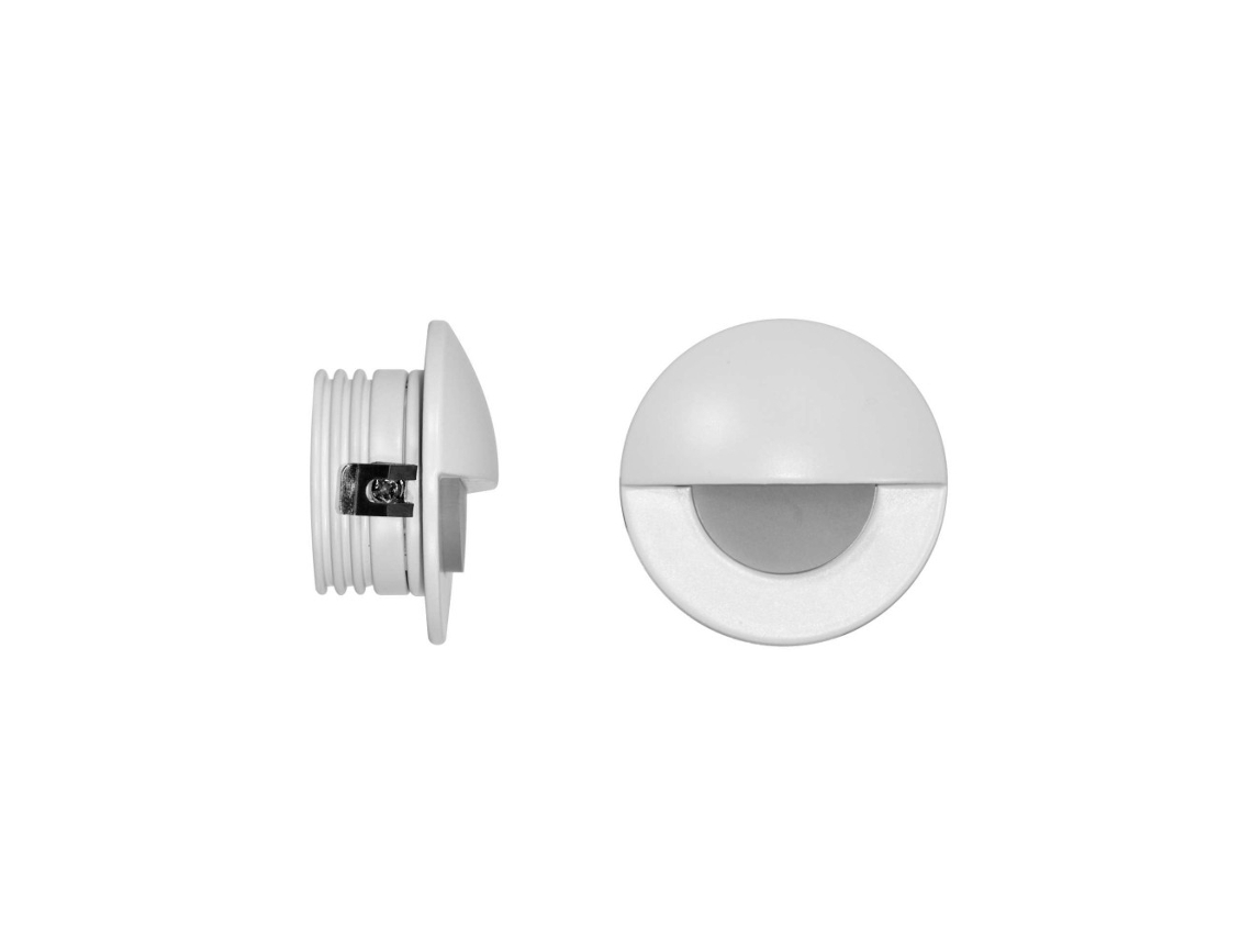 Ilo Luminária De Embutir Led Beneito Faure 2w, Luz Quente 3000k, 120° Luminária De Embutir Circular Branca