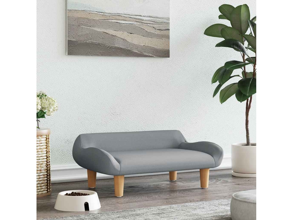 Vidaxl Cama 70x40x24 Cm Tecido Cinzento-claro