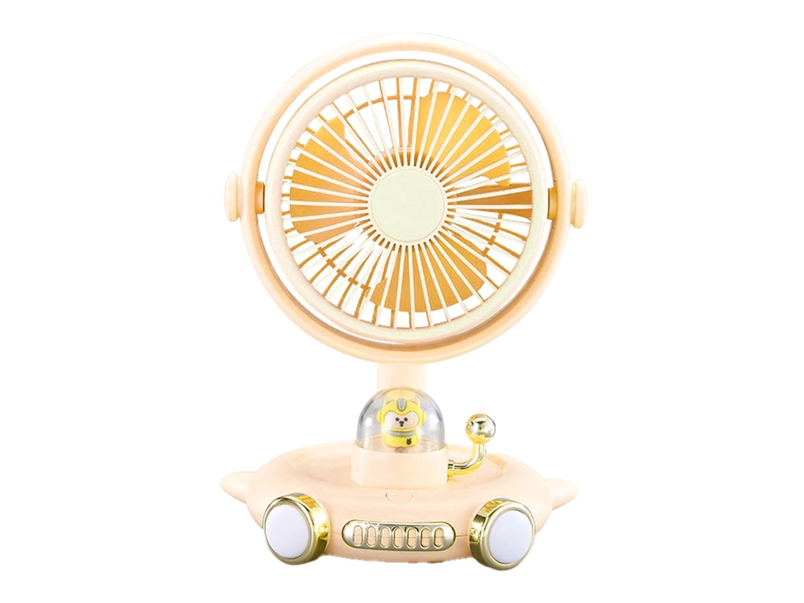 Ventilador de Mesa Pequeno Usb com Luz Amarelo