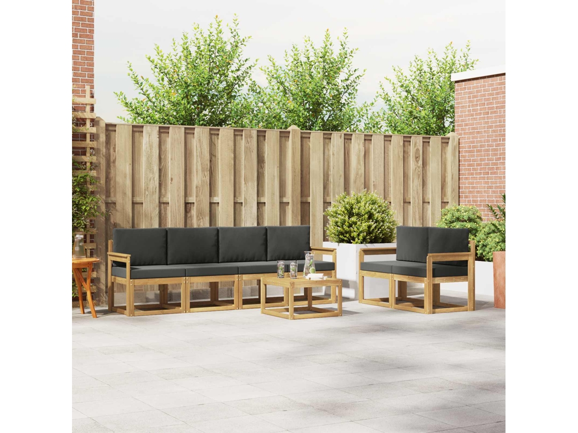 Vidaxl Conjunto De Sofás Para Exterior 7 Unid. Branco E Antracite