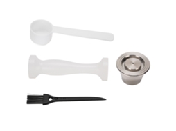 Kit de Recarga de Cápsula de Café Reutilizável em Aço Inoxidável com Pisador e Ferramentas