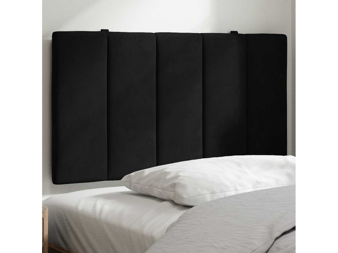 Vidaxl Almofadão De Cabeceira Hanko 80 Cm Veludo Preto
