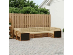 Vidaxl Conjunto De Sofás Para Exterior 7 Unid. Natural E Bege