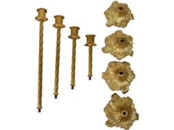 Conjunto De 4 Suportes De Ferro Resistentes Com Base Antiderrapante Para Decoração Segura E Estável De Casas