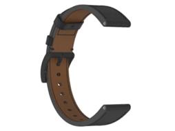 Pulseira De Relógio De Couro Com Fecho Push Pull Para Garmin / Coros / Xiaomi / Huawei / Amazfit Olysi Shop (20 Mm Preta)