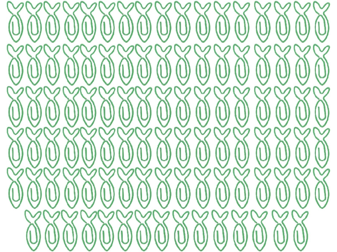 Conjunto de 100 clipes de papel metálicos em formato de peixe, pequenos e portáteis, com estojo de armazenamento. Clipes fofos.