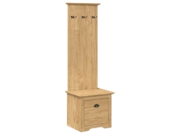 Conjunto 1 Armário Moderno Vidaxl Castanho Madeira De Pinho Maciça (50 X 40 X 156,7 Cm)