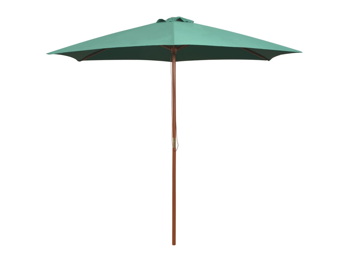 Vidaxl Guarda-sol Com Mastro Em Madeira 270x270 Cm Verde