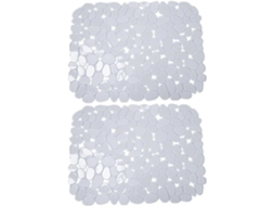 Conjunto De 2 Tapetes Antiderrapantes Para Pia Cozinha, Tapetes De Pvc Para Secar Louça Com Design Pedrinhas, Forro