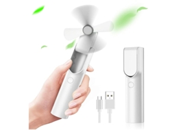 Mini Ventilador Portátil, Banco De Energia Recarregável Operado Por Bateria De 4800mah Com 3 Velocidades 18 Horas Yizhood (branco)
