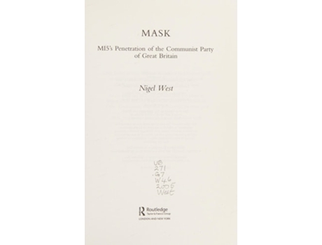 Livro Mask: MI5's Penetration of the Communist Party of Great Britain de Nigel West (Inglês)