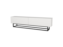 Mesa Baixa Para Tv Nolven Com 2 Portas Moldura Curta 180x32x47 Cm Branco [EN.CASA]