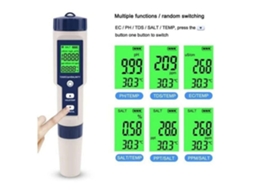 Analisador de Qualidade da Água 5 em 1 para Tds, pH, Salinidade e Temperatura | AQUAFORGE