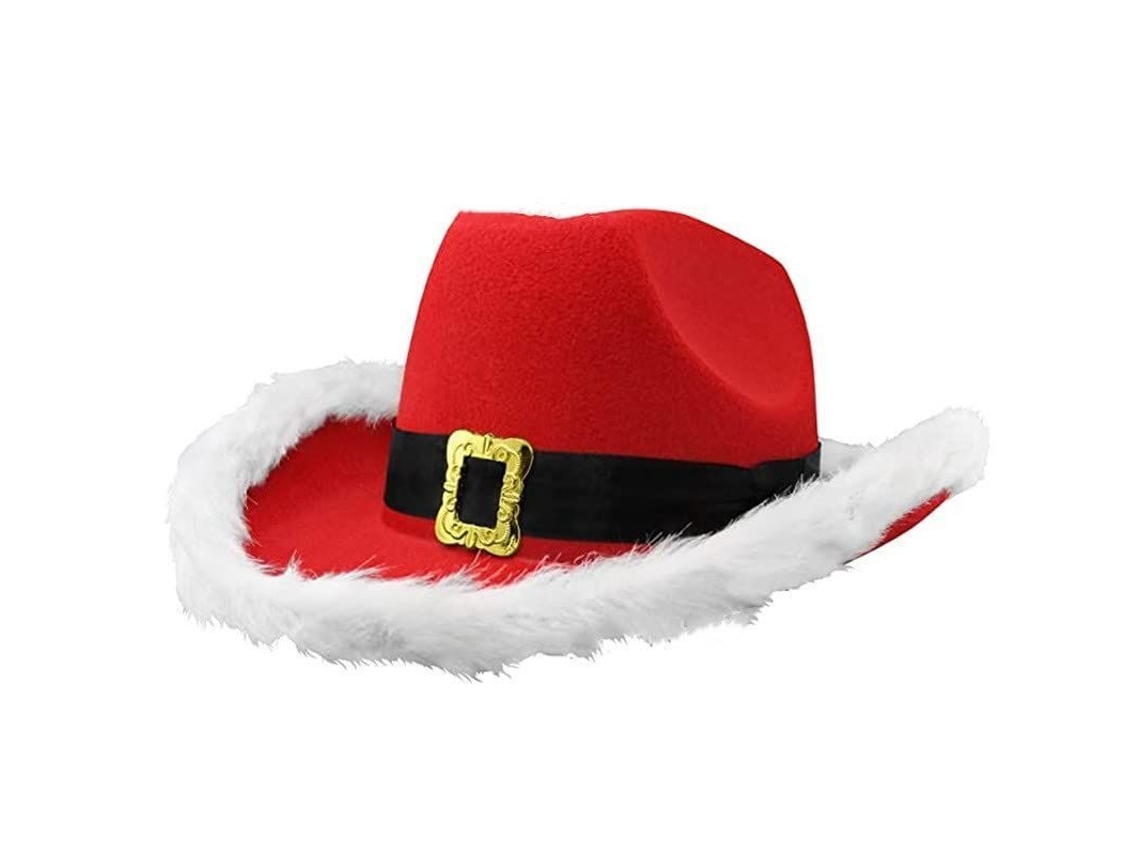 Chapéu de Papai Noel vermelho com luzes de LED para acessórios de fantasia de Halloween