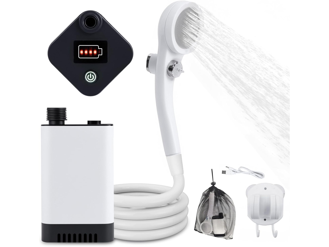 Chuveiro Portátil Aprimorado Para Camping, Chuveiro Elétrico Bomba De Elétrica Banho Ao Ar Livre, Limpeza Animais Estimação E Reg -aquaforge