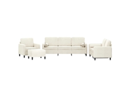 Conjunto 4 de sofás VIDAXL com almofadas veludo cor creme