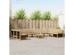 Vidaxl Conjunto De Sofás Para Exterior 11 Unid. Branco E Bege