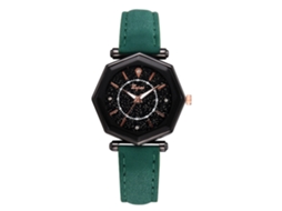 Relógio de Pulso Feminino Lvpai de Quartzo com Cinto Pu e Dial Irregular Verde