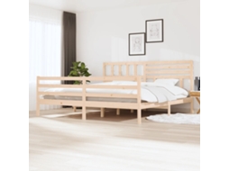 Estrutura De Cama 180x200 Cm Super King Madeira Maciça