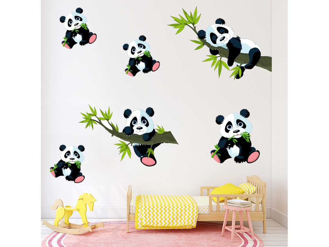 Adesivos De Parede De Panda E Bambu Decalques De Animais Para Quarto Infantil P Aquaforge