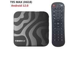 Box Smart Tv T95Max Android 12 H618 2.4G 5G Wifi Rede Compatível com Bluetooth Preto Plug Eua 4+32G