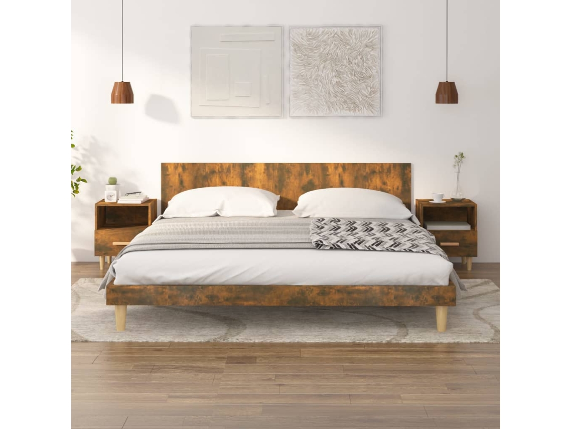 Vidaxl Mesas De Cabeceira 2 Pcs 40x35x47 Cm Cor Carvalho Fumado