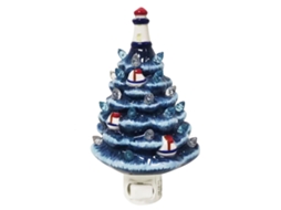 2026 lâmpada de Noite de Natal Led com Design de Farol Oceânico Retrô, Cor Branco Quente, Plug In para Decoração Festiva