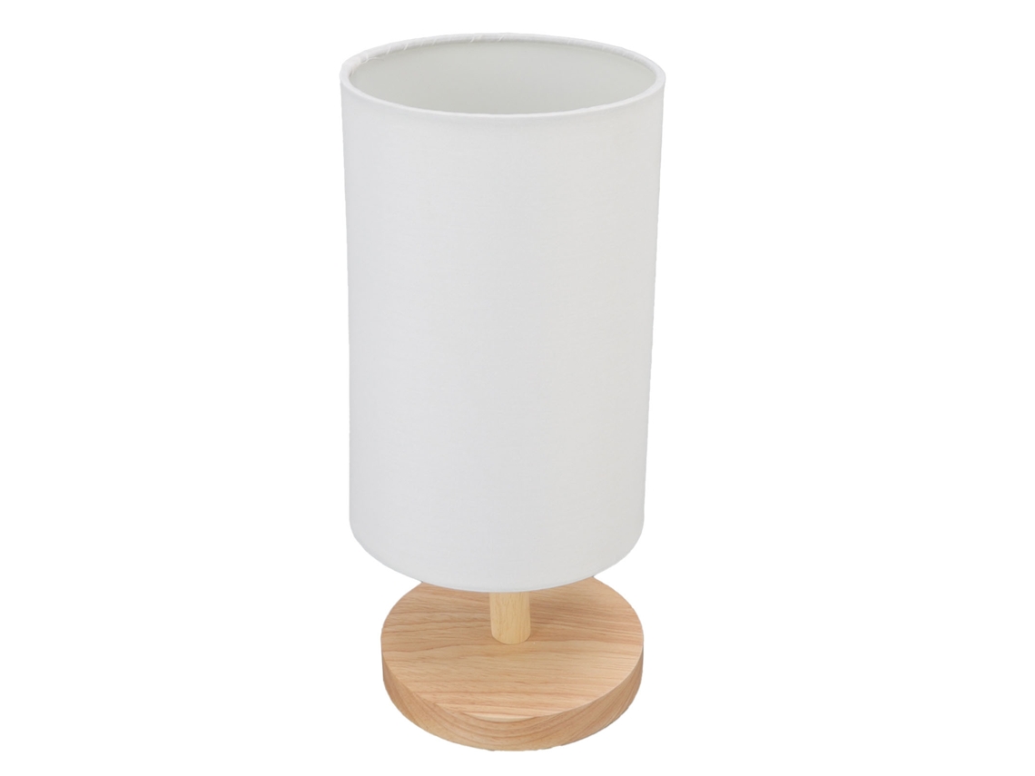 Lâmpada de Mesa de Cabeceira Simples Dimmable Led Tecido Madeira para Quarto