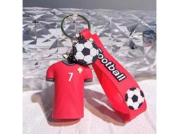 Kit chaveiros camisola Portugal nº7 + taça Copa do Mundo 2026, silicone 3D, argola metálica YANYXR