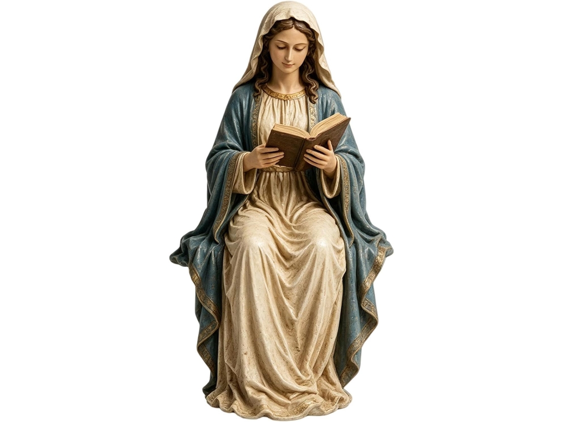 Estátuas Católicas, Escultura Decorativa De Mesa Representando Uma Mulher Sentada Lendo |
