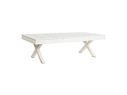 Mesa de centro em madeira de mangueira com estrutura em metal branco, 140x70x42cm ALEXANDRA HOUSE LIVING