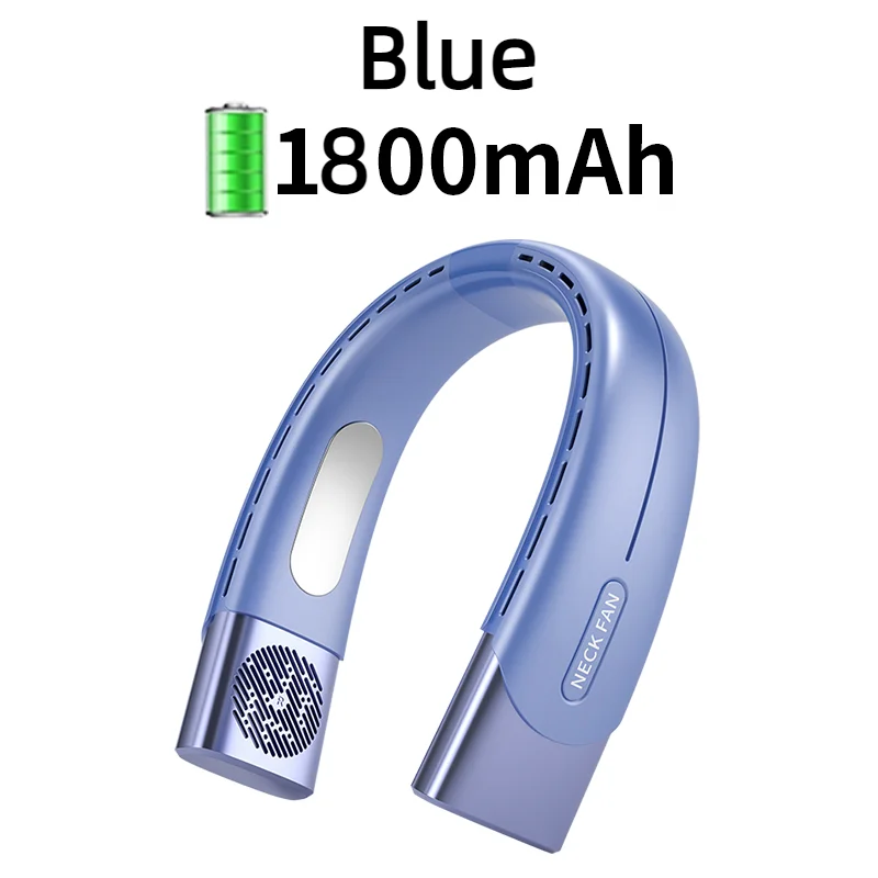(Azul, 1800mAh) Ventilador portátil para pesca, recarregável via USB, mini ventilador sem hélices para uso externo.