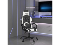 Vidaxl Cadeira Gaming Couro Artificial Preto E Branco