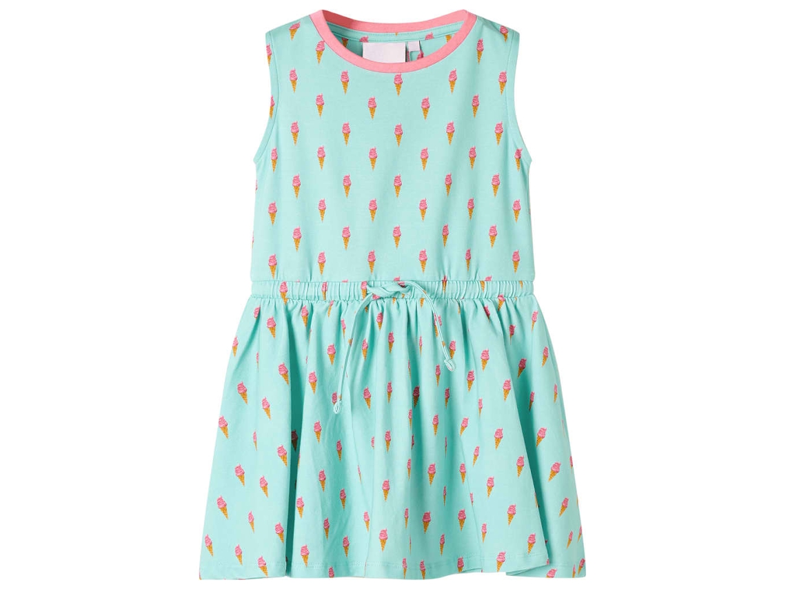 Vestido De Criança Com Cordão Menta-claro 104