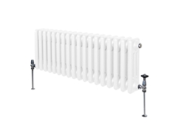 Radiador Horizontal Tradicional De 3 Colunas Em Branco, Aço Carbono 1.5mm, Potência 2501 Btu, Dimensões 300x832 Mm,