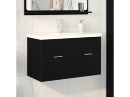 Vidaxl Armário De Banheiro Carvalho Preto 80 X 38,5 X 46 Cm