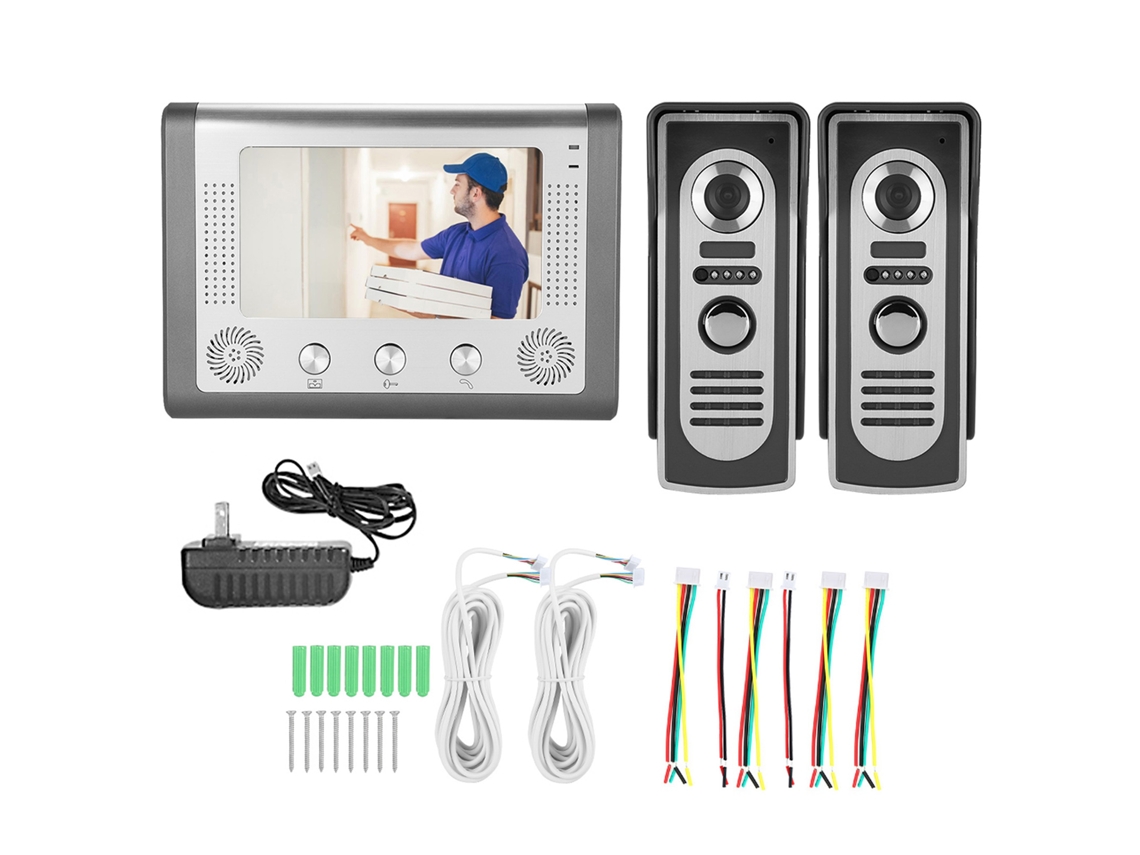 Sistema De Interfone De Porta De Vídeo Com Lcd De 7 Polegadas (configuração De Unidade Externa Dupla + Função De Interfone Wifi)