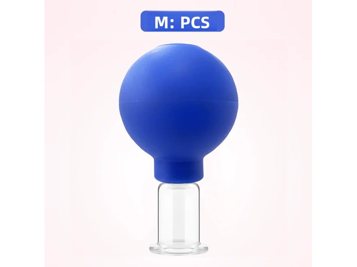 (azul M) Ventosa De Massagem De Borracha, Efeito Lifting Facial A Vácuo, Tamanhos P, M E Gg