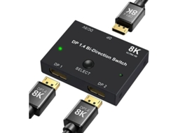 Displayport Switch Divisor Bidirecional Yizhood Preto