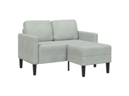 Vidaxl Sofá 2 Lugares Com Chaise Em L 125 Cm Veludo Cinzento-claro