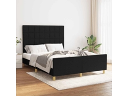 Vidaxl Estrutura De Cama Sem Colchão 140x200 Cm Tecido Preto