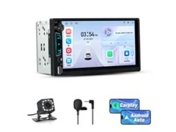 Carplay 2 Din 7'' Ips Autoradio com Botão Giratório, Android Auto Sem Fios, Linux F133, 1024x600 HEXINEX