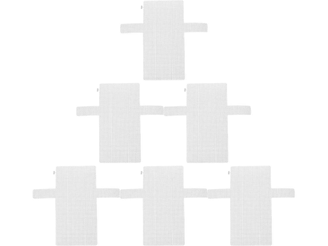 Conjunto De 6 Painéis De Malha Plástica Branca
