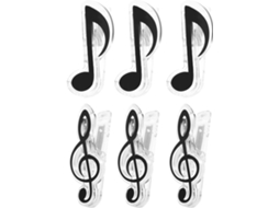 Gadpiparty - Conjunto de 6 prendedores, prendedores de plástico e faixa metálica, duráveis e fáceis de usar para partituras e livros de música. Ideias para...