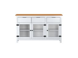 Aparador 3 Gavetas 3 Portas Pinho Branco 80X133X40 Cm VENPRODIN