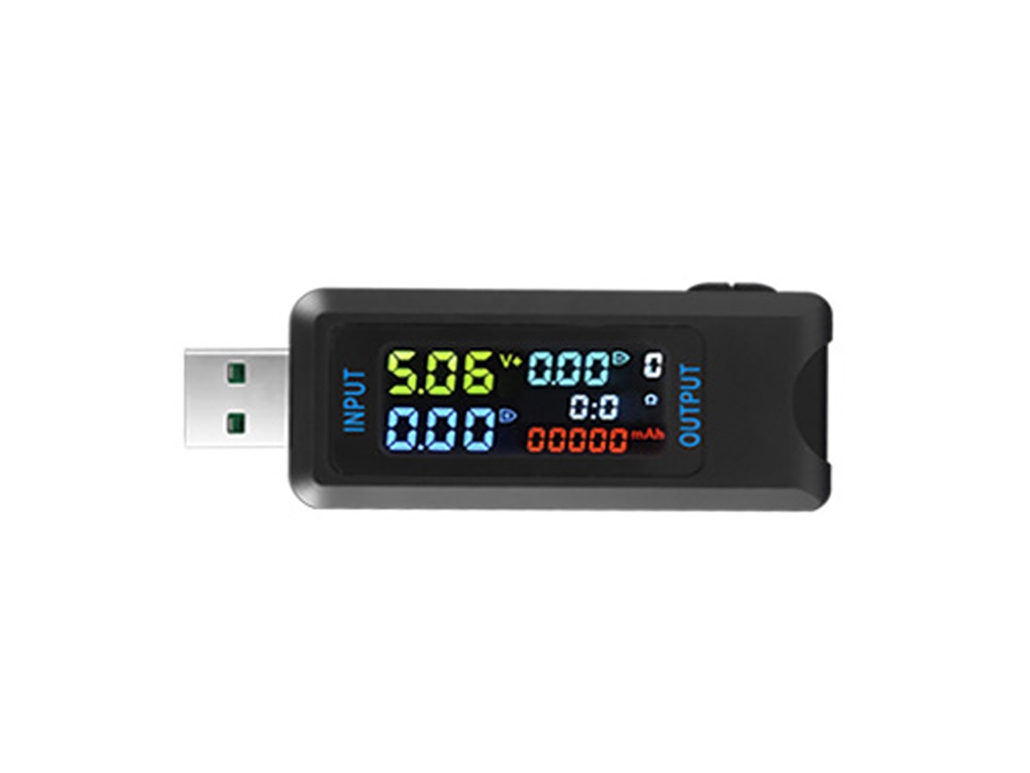 Testador de tensão e corrente USB YURU multifuncional com tela LCD IPS, capacidade, potência, detector, 9 grupos de armazenamento